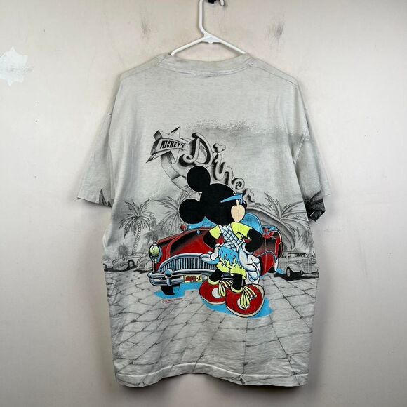 Vintage Mickey Mouse Florida Dives All Over Print Tee Size XL - Picture 2 of 8